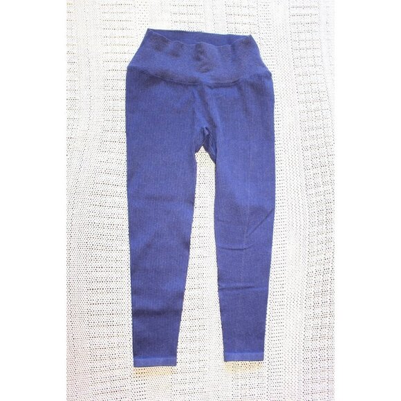 Balance Athletica Vitality Ribbed Leggings Size Large Seamless Hight Rise Blue - Picture 6 of 10